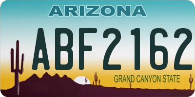 AZ license plate ABF2162