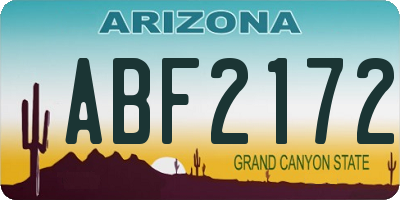 AZ license plate ABF2172
