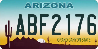 AZ license plate ABF2176