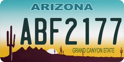 AZ license plate ABF2177