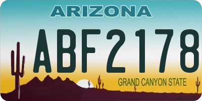AZ license plate ABF2178