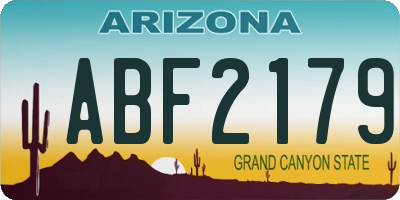 AZ license plate ABF2179