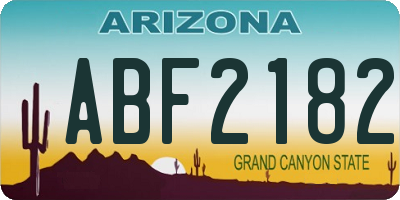 AZ license plate ABF2182