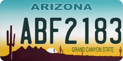 AZ license plate ABF2183