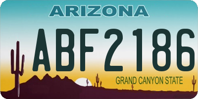 AZ license plate ABF2186