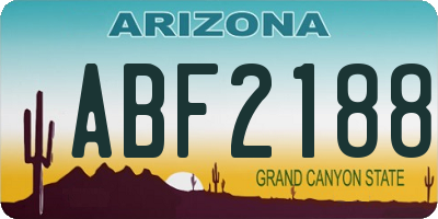 AZ license plate ABF2188