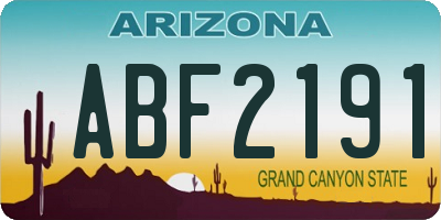 AZ license plate ABF2191