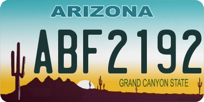 AZ license plate ABF2192