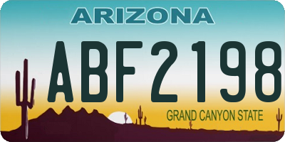 AZ license plate ABF2198