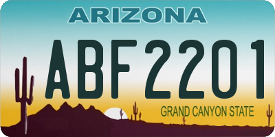 AZ license plate ABF2201