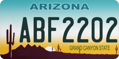 AZ license plate ABF2202