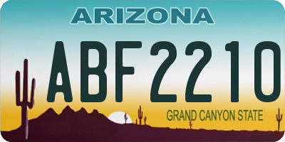 AZ license plate ABF2210