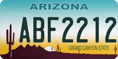 AZ license plate ABF2212