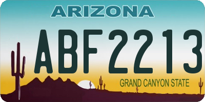 AZ license plate ABF2213