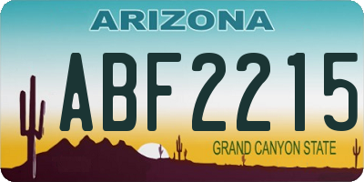 AZ license plate ABF2215