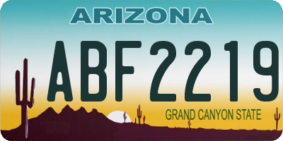 AZ license plate ABF2219