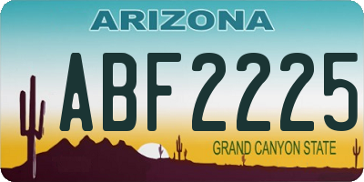 AZ license plate ABF2225