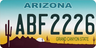 AZ license plate ABF2226