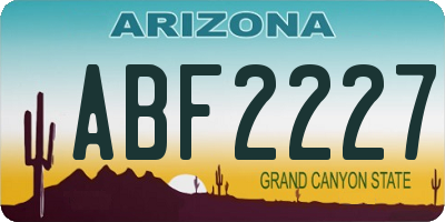 AZ license plate ABF2227