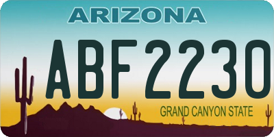 AZ license plate ABF2230