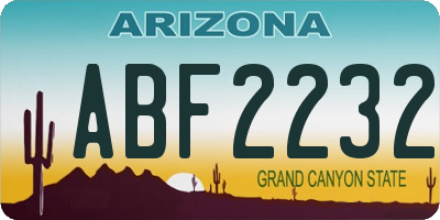 AZ license plate ABF2232