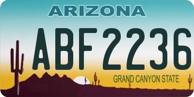 AZ license plate ABF2236