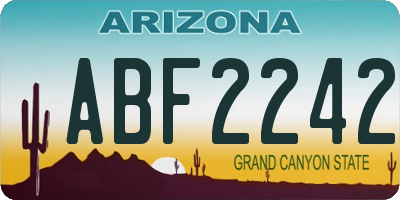 AZ license plate ABF2242