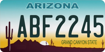 AZ license plate ABF2245