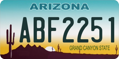 AZ license plate ABF2251