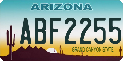 AZ license plate ABF2255