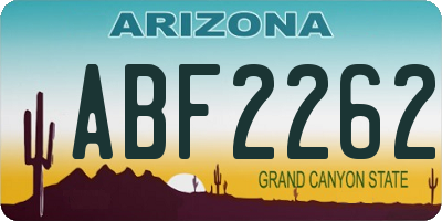 AZ license plate ABF2262
