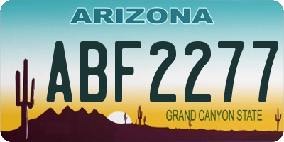AZ license plate ABF2277