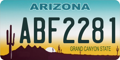 AZ license plate ABF2281