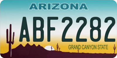 AZ license plate ABF2282