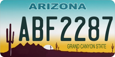 AZ license plate ABF2287