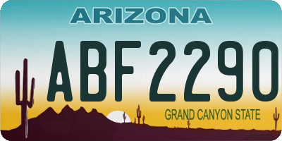 AZ license plate ABF2290