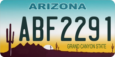 AZ license plate ABF2291