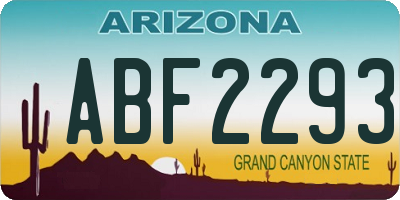 AZ license plate ABF2293
