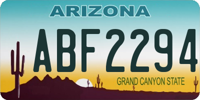AZ license plate ABF2294