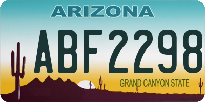AZ license plate ABF2298