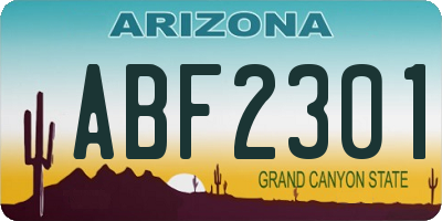 AZ license plate ABF2301