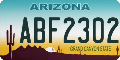 AZ license plate ABF2302