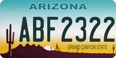 AZ license plate ABF2322