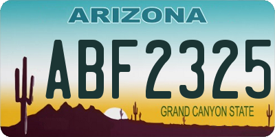 AZ license plate ABF2325
