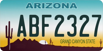 AZ license plate ABF2327