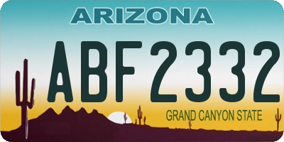 AZ license plate ABF2332