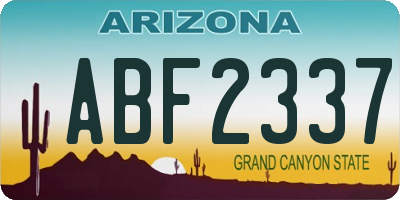 AZ license plate ABF2337