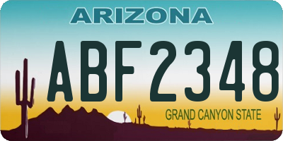 AZ license plate ABF2348