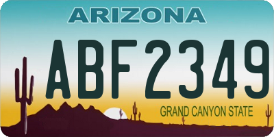 AZ license plate ABF2349