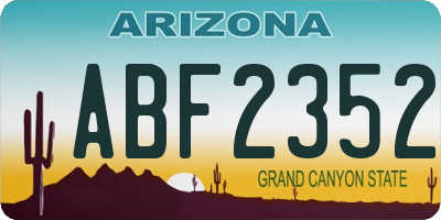 AZ license plate ABF2352